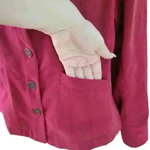 Chico's Brand Faux-Suede Shacket/Burgundy/ Size S - Picture 5 of 8